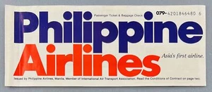 PHILIPPINE AIRLINES VINTAGE USED AIRLINE TICKET LONDON GATWICK - FRANKFURT 1982 - Picture 1 of 5