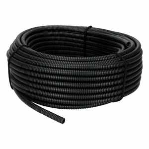 100' Ft Feet 1/4" High Quality Split Wire Loom Conduit Polyethylene Tubing Black - Picture 1 of 2