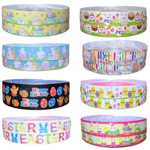 22mm Cute Easter Chick & Bunny For Personalised Easter Cake Decoration Ribbon  - Picture 1 of 15