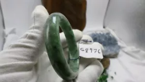 Translucent Natural Jade Jadeite Green 58.3 MM Bangle Bracelet - Picture 1 of 5
