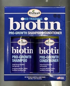 (2-Pk) Difeel ~ BIOTIN Hair PRO-GROWTH Boosting Thickening SHAMPOO & CONDITIONER - Picture 1 of 5