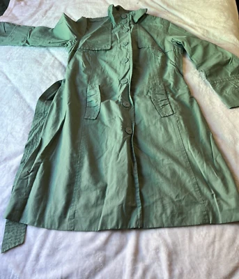 Mossimo женщин общего назначения Тренч Sage зеленый пуговицах размер большой - Изображение 1 из 4