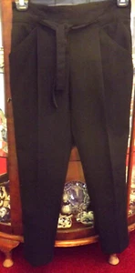 Atmosphere: Ladies Black Trousers with Tie Belt - Size 10 in VGC - Picture 1 of 1