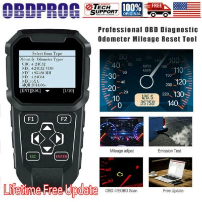 OBDPROG MT401 Car Odometer Mileage Adjustment Correction Reset Tool OBD2 Scanner Foto 1 de 4