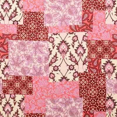 HEMMERS ITEX Vorbestellung 1m x 1,42m Baumwoll Popeline Paisley Rosa