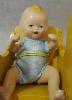 BAMBOLOTTO DOLLS BAMBOLA ANTICA POUPEE BABY KINDER VINTAGE TOYS EPOCA BISQUIT - Immagine 1 di 4