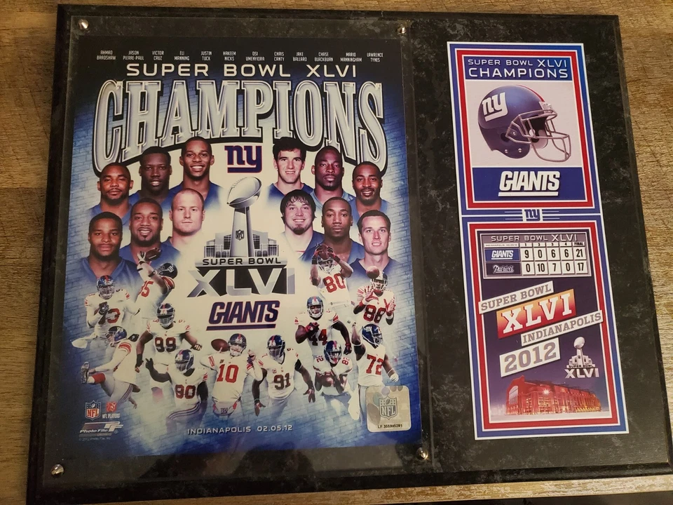 Placa de los Gigantes Campeones de la NFL 2012 Foto 1 de 1