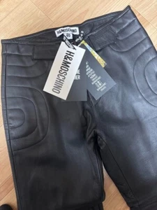 Leather Moschino Pants Rider Jacket H&M Collab Size S New From Japan - Picture 1 of 11