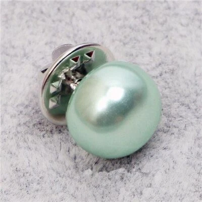 6pcs/lot Imitation Pearl Brooch Pins Zircon Circle Button Pin Women Jewelry Acc - Image 1 of 4