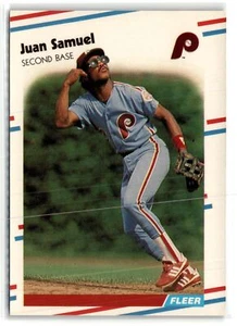 1988 Fleer Baseball Glossy/Tiffany #314 Juan Samuel  Philadelphia Phillies - Picture 1 of 2