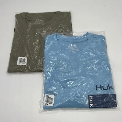 Lote de (2) camisas de manga larga Huk Icon X azul verde talla mediana nuevas con etiquetas  Foto 1 de 4
