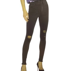 Jeans skinny donna Rag & Bone taglia 26 nero invecchiato vita alta elasticizzato - Foto 1 di 13