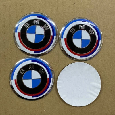 4 adesivi 56 mm per BMW nuovi emblema 50 anni M copricerchio coprimozzo