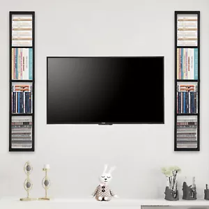 2 Pack CD DVD Holder Organizer Wall Mounted Media Storage Rack Stand Black - Picture 1 of 12