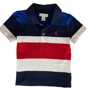Ralph Lauren baby boys Polo T Shirt Cotton Mesh Stripe 6 12 18 24 mths