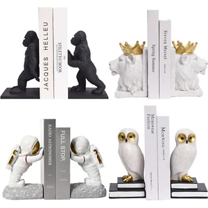 Polyresin Weighted Base Bookends Set Book Stand Holders - Picture 1 of 65
