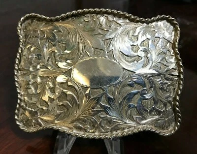 ВИНТАЖНЫЙ ЗАПАДНЫЙ СТИЛЬ СЕРЕБРЯНАЯ ПЛАСТИНА ЗНАЧОК СТИЛЬ ПРЯЖКА РЕМНЯ СДЕЛАНО В МЕКСИКАНО GP01 - Изображение 1 из 4