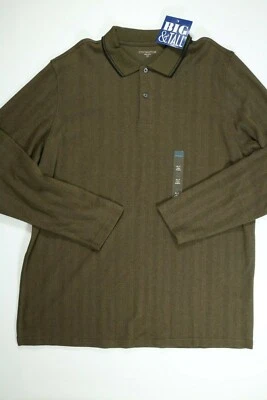 Camisa polo de manga larga grande y alta verde bosque de Covington para hombre ¡NUEVA! Nuevo con etiquetas Foto 1 de 3