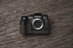 Handmade Genuine Real Leather Half Camera Case Bag Cover for FUJIFILM X-H1 XH1 - Picture 1 of 17