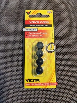 Tapas de válvula de plástico negro Victor 00709-8A roscas automotrices no agarrables nuevas Foto 1 de 2