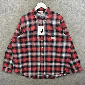 Camisa Stussy Para Hombre Grande Roja NUESTRO LEGADO Work Shop Franela Cuadros Gran Tamaño Nueva con Etiquetas - Imagen 1 de 15