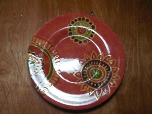Tabletops RIO Salad Plates 8 3/4" Orange Yellow Red Green 1 ea     2 available - Picture 1 of 12