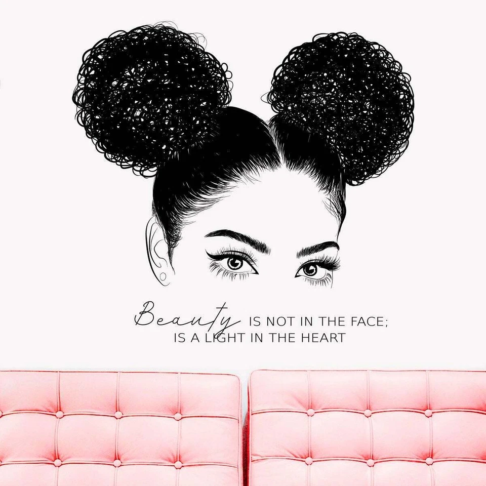 African Woman Wall Decal, African Girl Wall Sticker, Afro Girl Decal ga264 - Image 1 of 4