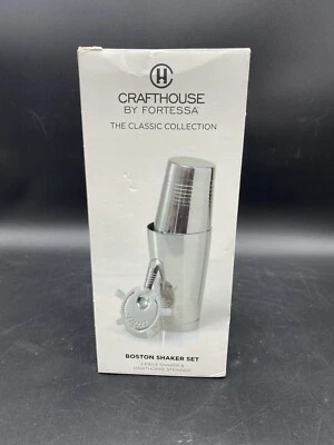 Crafthouse by Fortessa Juego de 3 Coctelera Boston Coctelera y Colador NUEVO Foto 1 de 4
