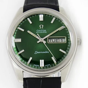 Vintage Omega Seamaster Auto D/D Sunburst Green Dial Men Steel Watch C.1969 - Picture 1 of 14
