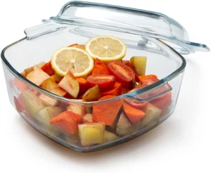 2.5L Glass Casserole with Glass Lid Square Casserole Dish for Oven Glass Microwa - Picture 1 of 12