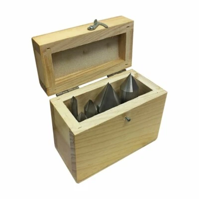 Set Of 5 Pc 1-1/4'' - 1'' HSS Single Flute Countersink Set Drilling Milling - Image 1 of 4