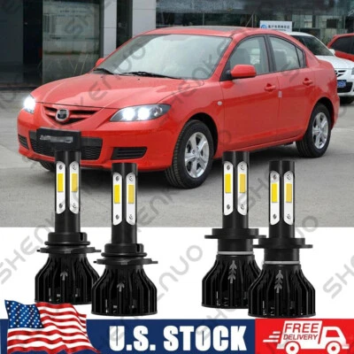 Para MAZDA 3 2010 2011 2012 2013 - Kit de conversión de faros delanteros LED bombillas altas/bajas Foto 1 de 4