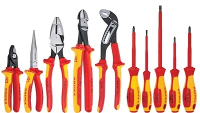 Juego de herramientas industriales aisladas Knipex con estuche rígido 10 piezas 9K 98 98 31 EE. UU. Foto 1 de 4
