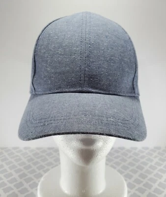 Banana Republic Light Blue Denim Chambray Leather Band One Size Baseball Cap Hat - Imagem 1 de 4