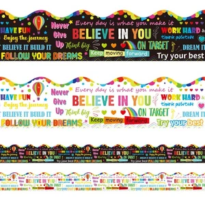 67ft Inspirational Quotes Bulletin Board Borders Stickers Growth Mindset Moti... - Bild 1 von 6