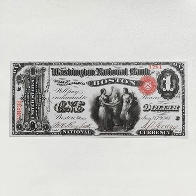 1 Dollar 1865 USA Boston National Currency Reproduction Banknote Fr US# 380 - Image 1 of 4