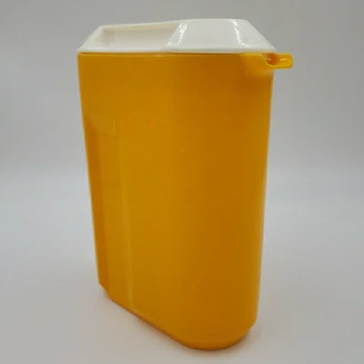 Rubbermaid Drink Pitcher Bright Yellow 80s SERVIN' SAVER Slim Refrigerator Door - Image 1 of 4