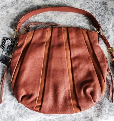 Nuevo con etiquetas Bolso de Mano Aimee Kestenberg Naranja Quemado Cuero Gamuza Borla Flecos Hobo Grande Foto 1 de 4