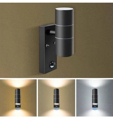 ALUSSO up down light outdoor led PIR Motion Sensor Stainless Steel 8w GU10 BULB - Image 1 of 4