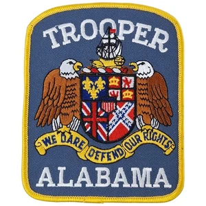 NEW Vtg ALABAMA Trooper Police Shoulder Patch Badge Retired 1980s XL 5 Inch USA - Picture 1 of 5