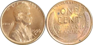 1956-D LINCOLN WHEAT CENT PENNY UNCIRCULATED TONED COIN FROM ROLL - Picture 1 of 3