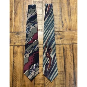 J Riggings Ties Cellini Abstract Print Mens Neck Tie Fabric Italy Lot 2 - Picture 1 of 12