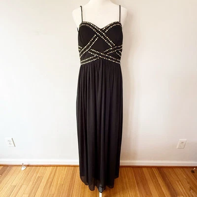 Maxi Vestido Betsy & Adam Mujer Y2K Metálico Talla 8 Formal Fiesta Cachicho Oscuro Foto 1 de 4