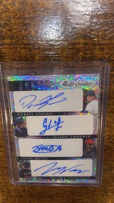 2023 Leaf Multi Graphics Quad Auto 9/10 Espino, Jai Chourio, Brito & Velasquez  - Image 1 of 2