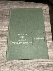 Matrices And Linear Transformations By Charles Cullen 1966 HB Vintage - Picture 1 of 10