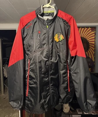 Chaqueta cortavientos Chicago BlackHawks NHL Reebok KineticFit cremallera completa para hombre XL Foto 1 de 3