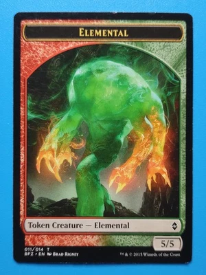 MTG 1x Elemental Token LP Battle for Zendikar Green Red 5/5 Magic - Image 1 of 2