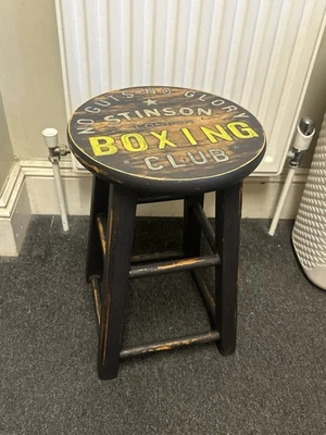 Unique Small Vintage Rustic Wooden Boxing Ring Gym Corner Stool Decorative - Image 1 of 4