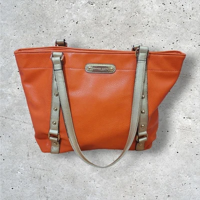 Franco Sarto Naranja Imitación Cuero Bolso de Mano Bolso Estilo Cartera 3 Compartimentos Foto 1 de 4