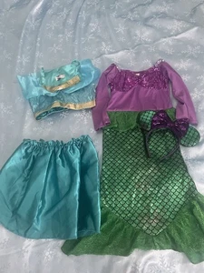 Vestido Disfraz Sirena XS 3-4 Vestir HALLOWEEN DISNEY, Inspirado en Jazmín 4-5. - Imagen 1 de 8